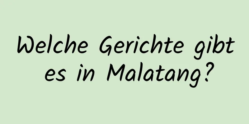Welche Gerichte gibt es in Malatang?