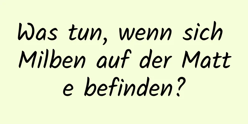 Was tun, wenn sich Milben auf der Matte befinden?