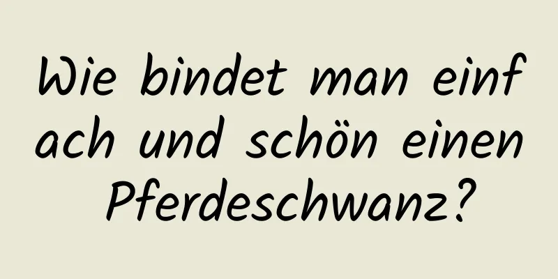 Wie bindet man einfach und schön einen Pferdeschwanz?