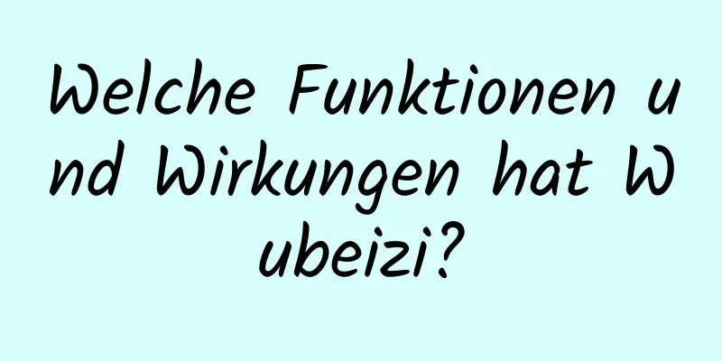Welche Funktionen und Wirkungen hat Wubeizi?