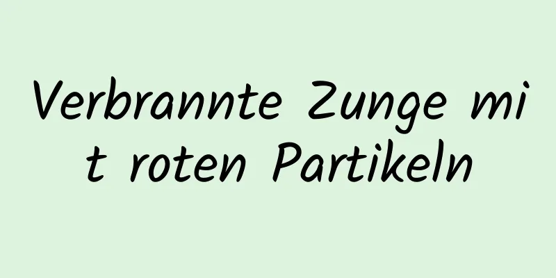 Verbrannte Zunge mit roten Partikeln