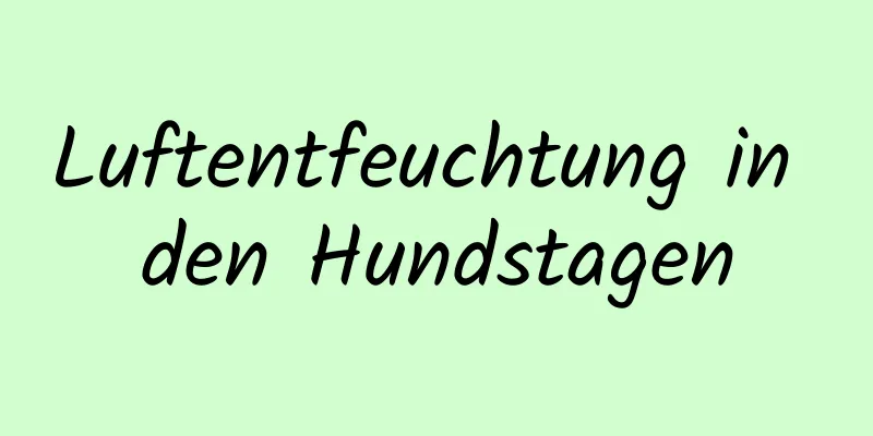 Luftentfeuchtung in den Hundstagen
