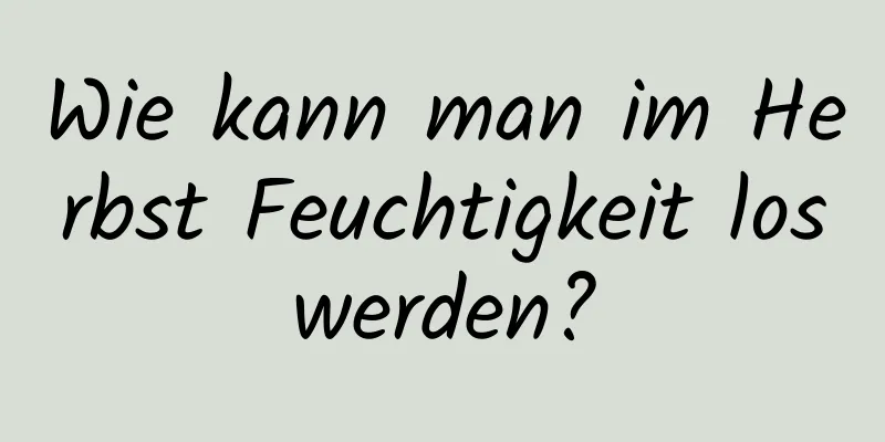 Wie kann man im Herbst Feuchtigkeit loswerden?