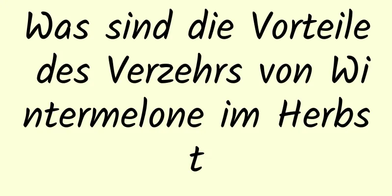 Was sind die Vorteile des Verzehrs von Wintermelone im Herbst