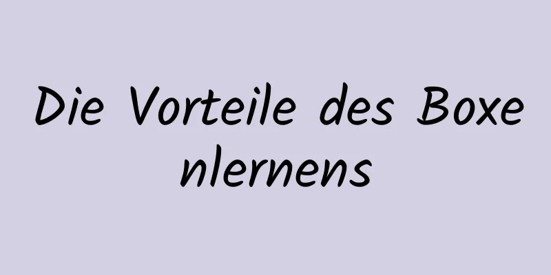 Die Vorteile des Boxenlernens