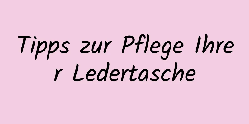 Tipps zur Pflege Ihrer Ledertasche