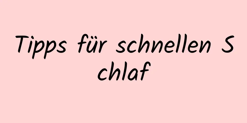 Tipps für schnellen Schlaf