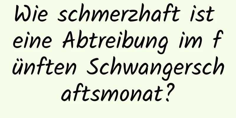 Wie schmerzhaft ist eine Abtreibung im fünften Schwangerschaftsmonat?