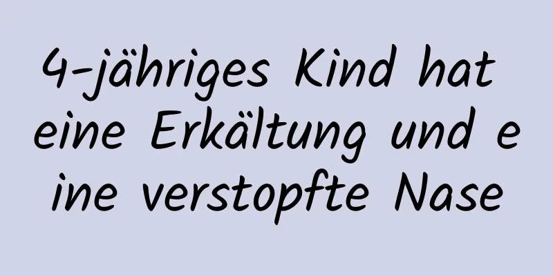 4-jähriges Kind hat eine Erkältung und eine verstopfte Nase