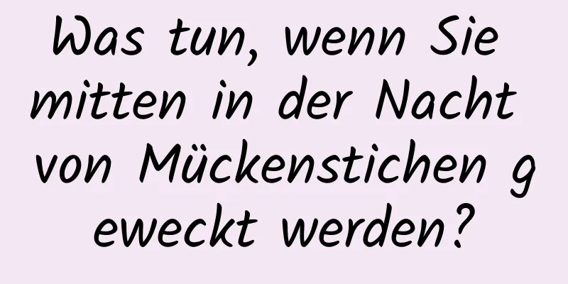 Was tun, wenn Sie mitten in der Nacht von Mückenstichen geweckt werden?
