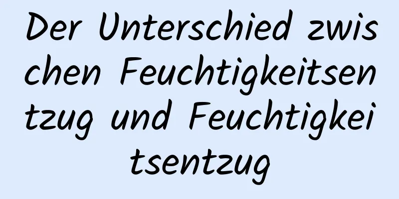 Der Unterschied zwischen Feuchtigkeitsentzug und Feuchtigkeitsentzug
