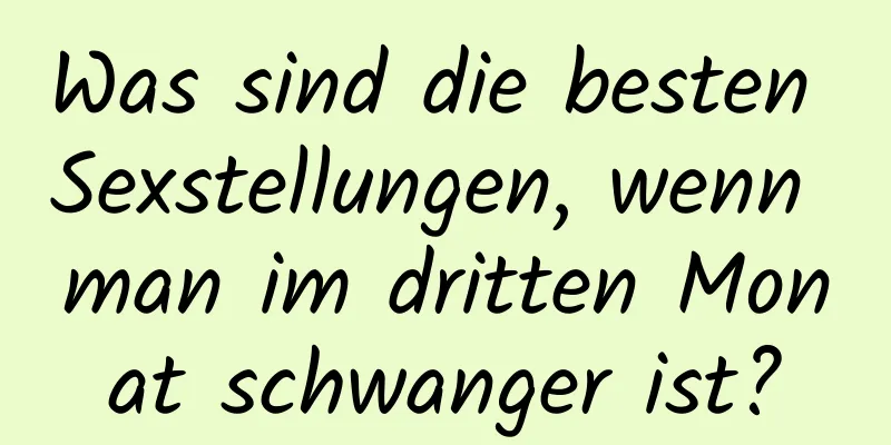 Was sind die besten Sexstellungen, wenn man im dritten Monat schwanger ist?