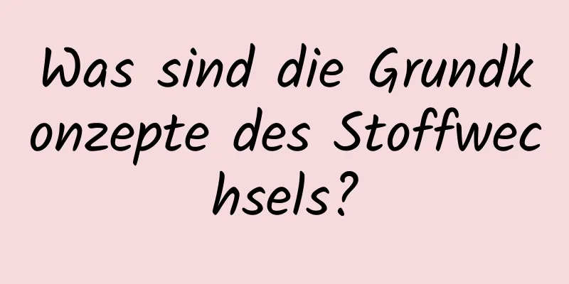 Was sind die Grundkonzepte des Stoffwechsels?