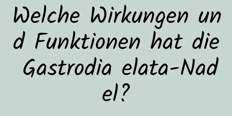 Welche Wirkungen und Funktionen hat die Gastrodia elata-Nadel?