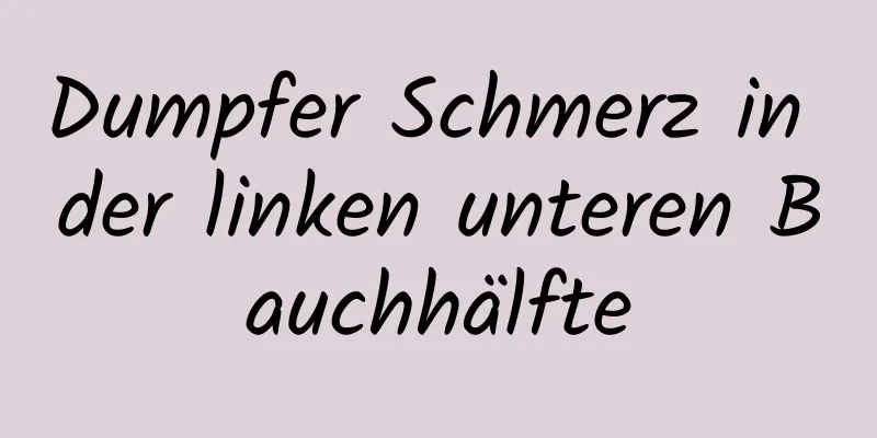 Dumpfer Schmerz in der linken unteren Bauchhälfte