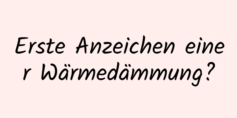 Erste Anzeichen einer Wärmedämmung?