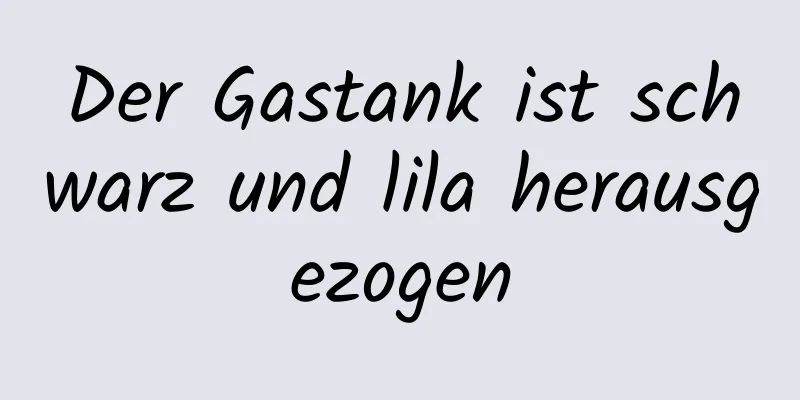 Der Gastank ist schwarz und lila herausgezogen