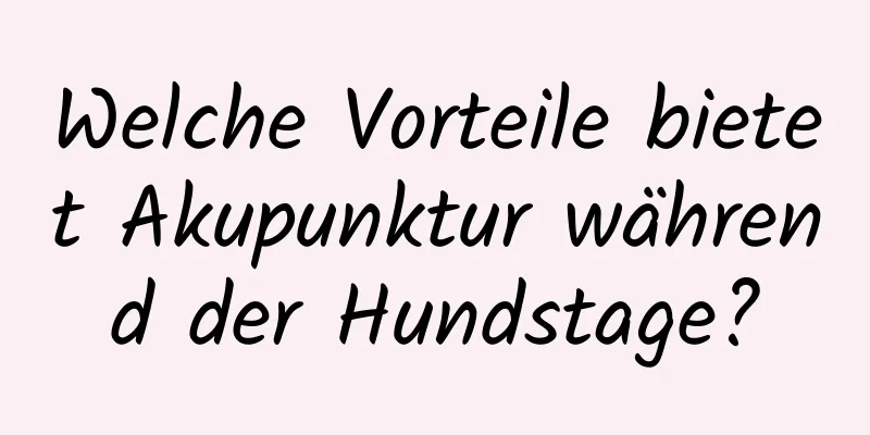 Welche Vorteile bietet Akupunktur während der Hundstage?
