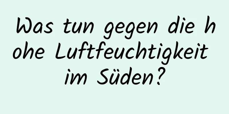 Was tun gegen die hohe Luftfeuchtigkeit im Süden?