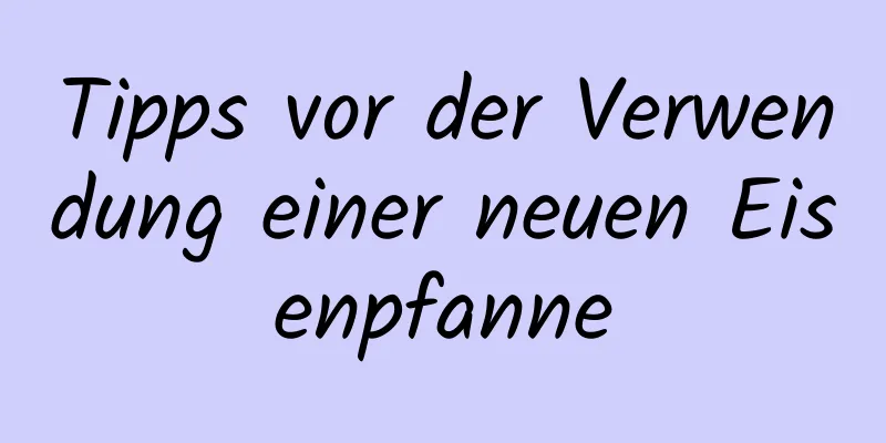 Tipps vor der Verwendung einer neuen Eisenpfanne