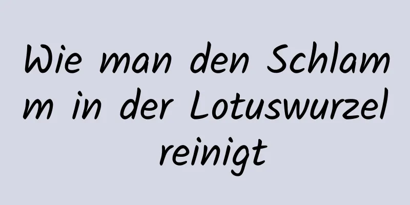Wie man den Schlamm in der Lotuswurzel reinigt