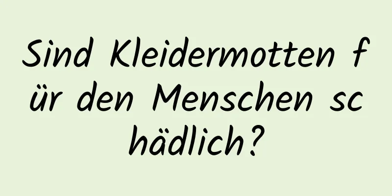 Sind Kleidermotten für den Menschen schädlich?