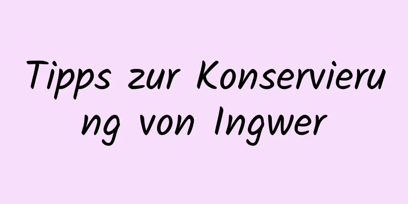 Tipps zur Konservierung von Ingwer