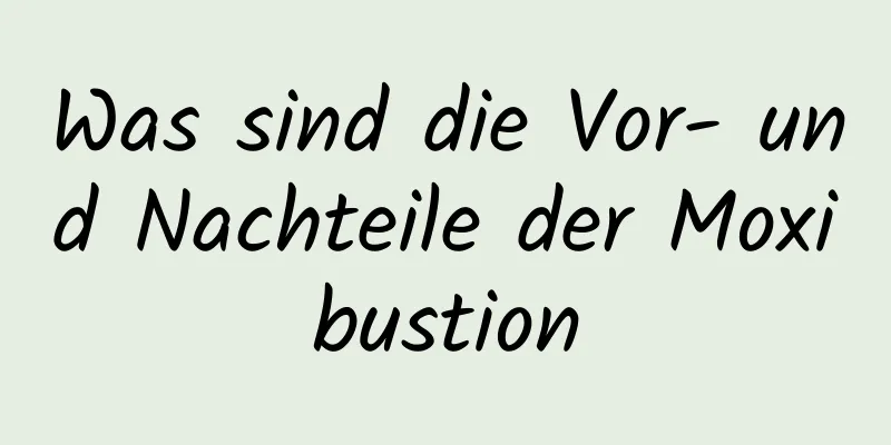 Was sind die Vor- und Nachteile der Moxibustion