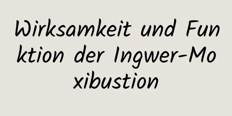 Wirksamkeit und Funktion der Ingwer-Moxibustion