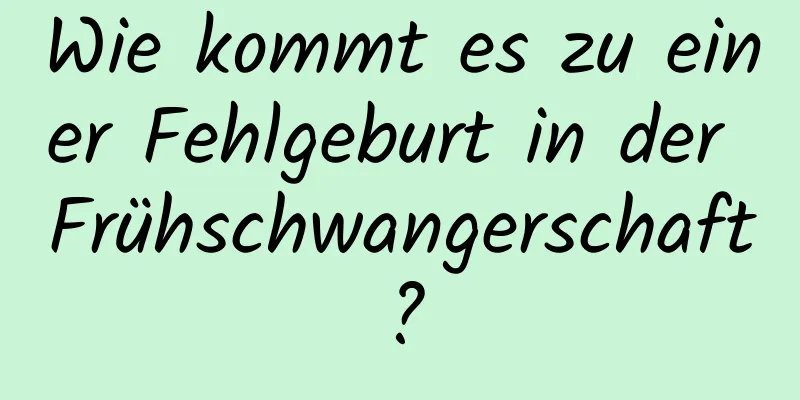 Wie kommt es zu einer Fehlgeburt in der Frühschwangerschaft?