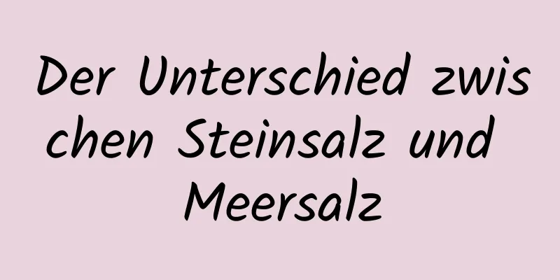 Der Unterschied zwischen Steinsalz und Meersalz