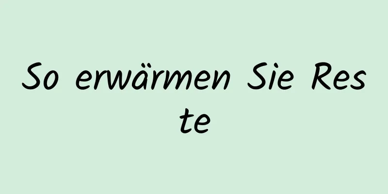 So erwärmen Sie Reste