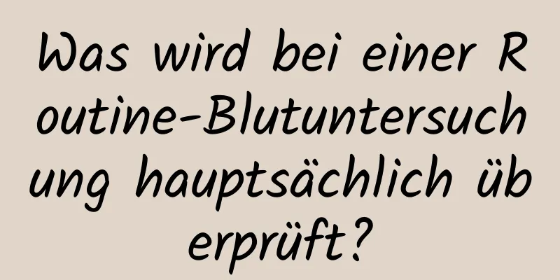Was wird bei einer Routine-Blutuntersuchung hauptsächlich überprüft?