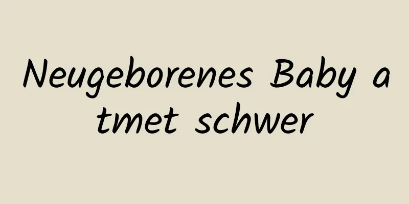Neugeborenes Baby atmet schwer