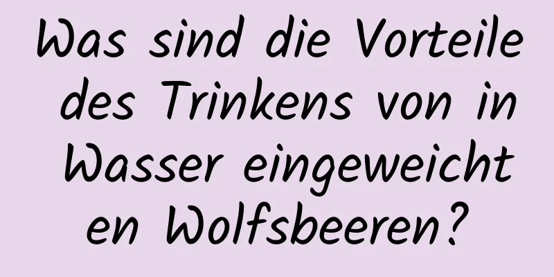 Was sind die Vorteile des Trinkens von in Wasser eingeweichten Wolfsbeeren?