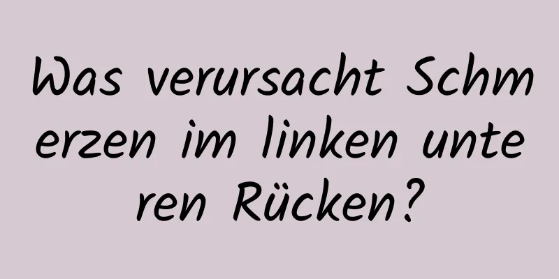 Was verursacht Schmerzen im linken unteren Rücken?