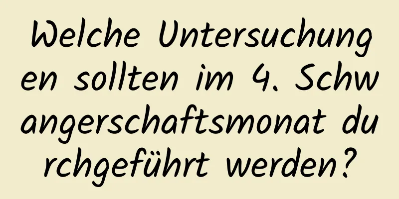 Welche Untersuchungen sollten im 4. Schwangerschaftsmonat durchgeführt werden?