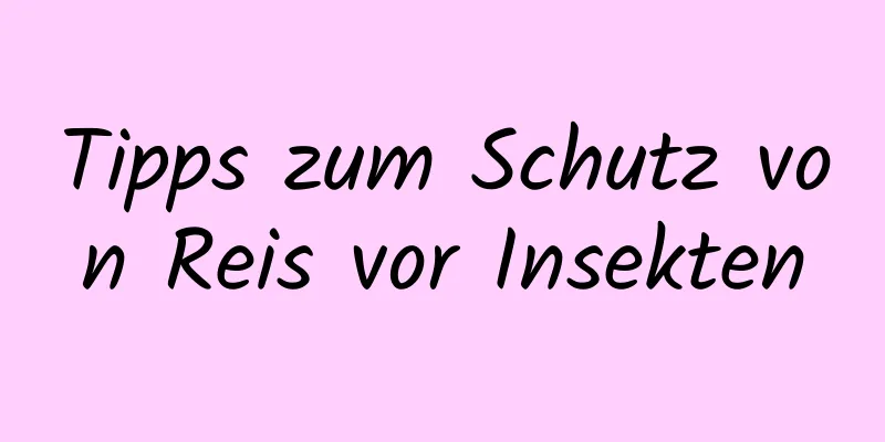 Tipps zum Schutz von Reis vor Insekten