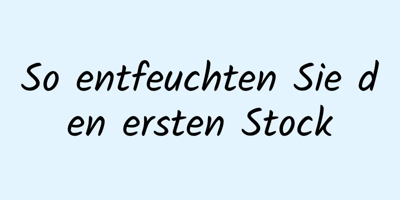 So entfeuchten Sie den ersten Stock