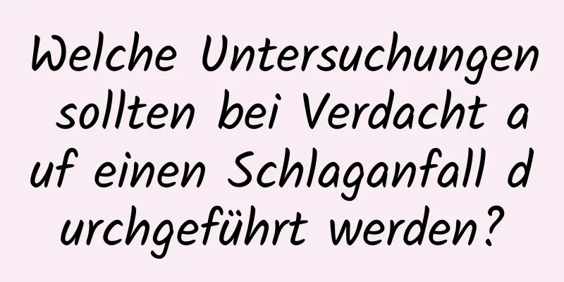 Welche Untersuchungen sollten bei Verdacht auf einen Schlaganfall durchgeführt werden?