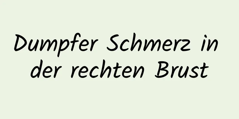 Dumpfer Schmerz in der rechten Brust