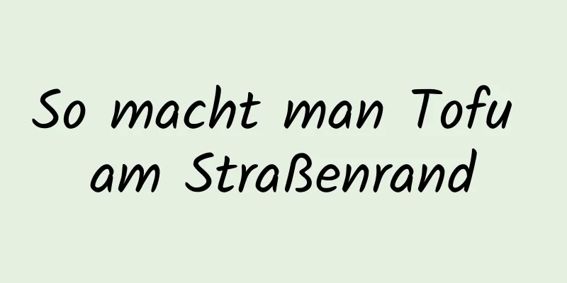 So macht man Tofu am Straßenrand