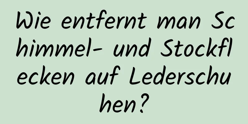 Wie entfernt man Schimmel- und Stockflecken auf Lederschuhen?