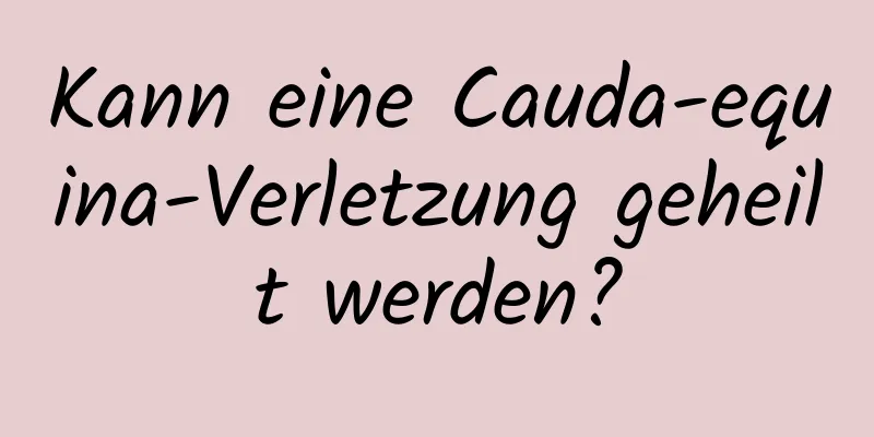 Kann eine Cauda-equina-Verletzung geheilt werden?