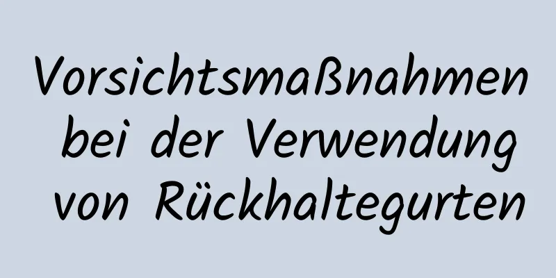 Vorsichtsmaßnahmen bei der Verwendung von Rückhaltegurten