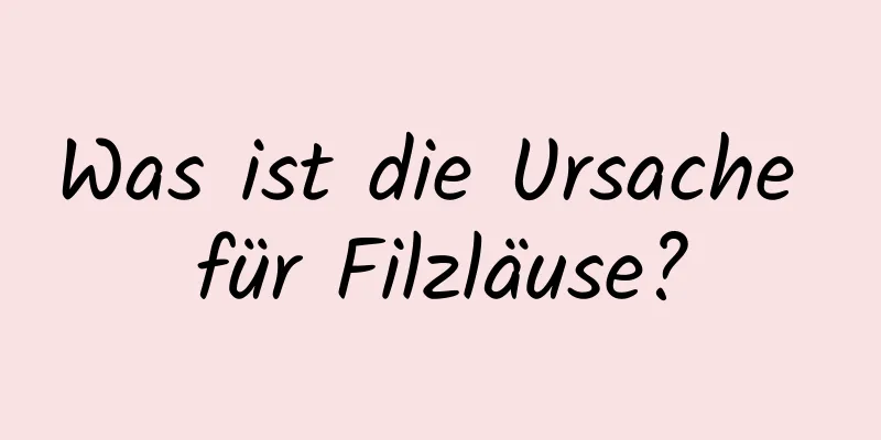 Was ist die Ursache für Filzläuse?
