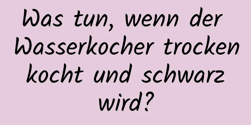 Was tun, wenn der Wasserkocher trocken kocht und schwarz wird?