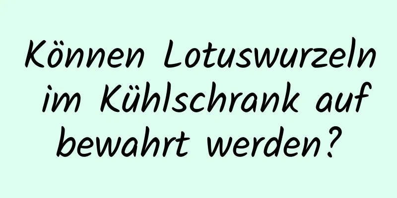 Können Lotuswurzeln im Kühlschrank aufbewahrt werden?