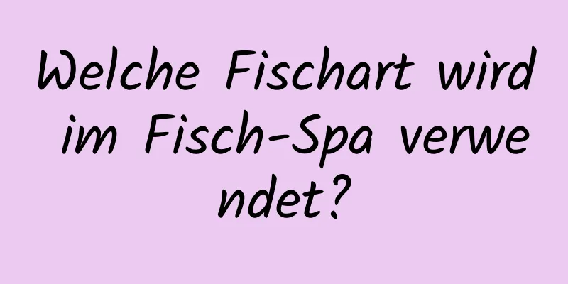 Welche Fischart wird im Fisch-Spa verwendet?