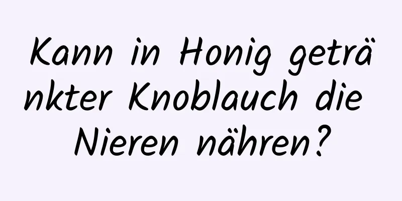 Kann in Honig getränkter Knoblauch die Nieren nähren?